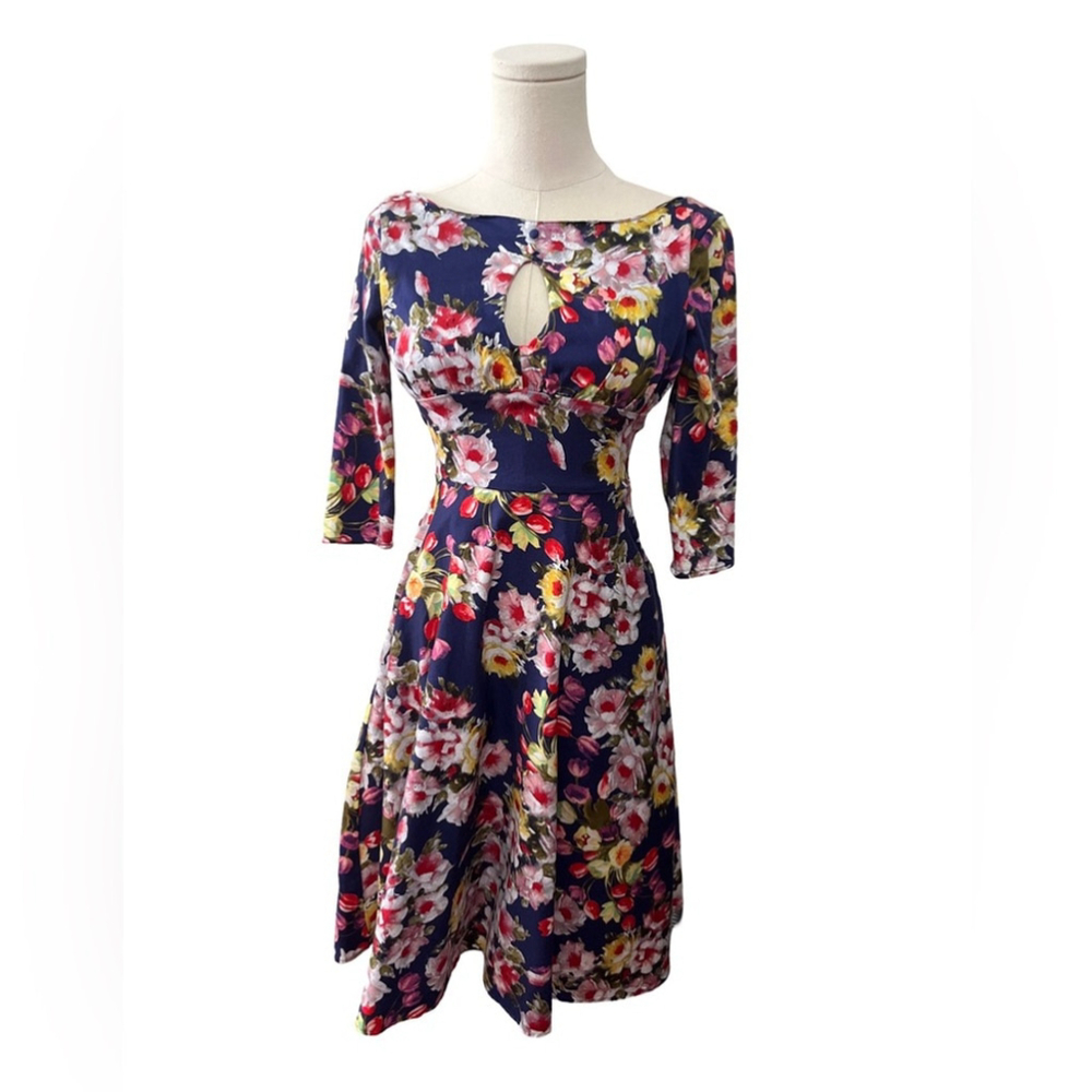 Unique Vintage - Floral 1950’s Swing dress - XS